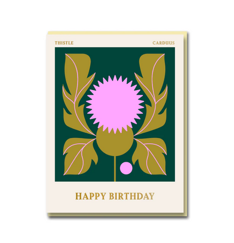 1973 Kort "Thistle - Happy Birthday" - Norway Designs