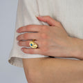 Ying Chu - Abstract Ring Forgylt Sølv/Jade/Safirer - Norway Designs