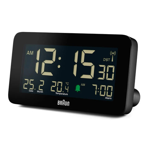 Braun - Digital Vekkerklokke Dato/Temperatur Sort - Norway Designs