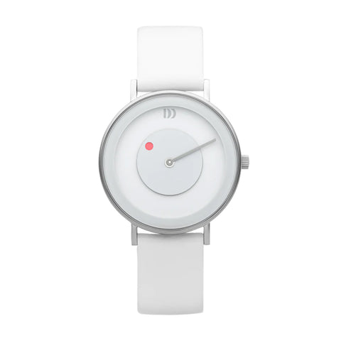 Danish Design - Måne Armbåndsur 39mm Hvit/Sølv/Rød - Norway Designs