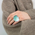 Embla Ea Ring Stor Lys Aqua - Norway Designs