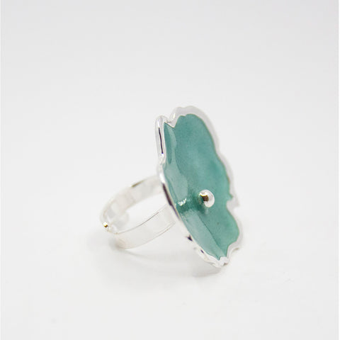 Embla Ea Ring Stor Lys Aqua - Norway Designs