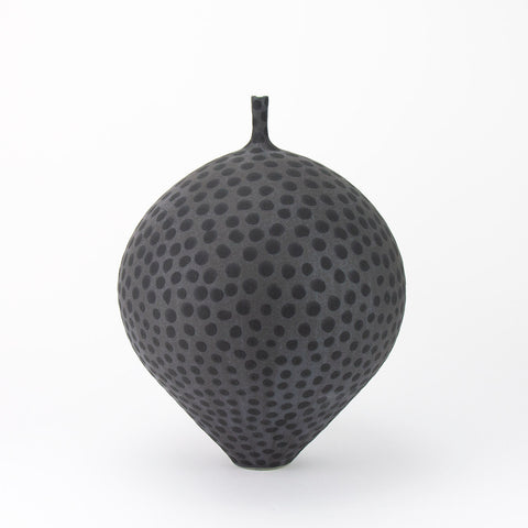 Vase w/Dots 23cm Black