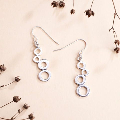 Bubbles Earrings Hang Silver