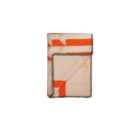 Røros Tweed Kvam Pledd Orange Throw - Norway Designs 