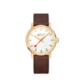 Mondaine Evo2 Armbåndsur 40mm Gull/Brun - Norway Designs