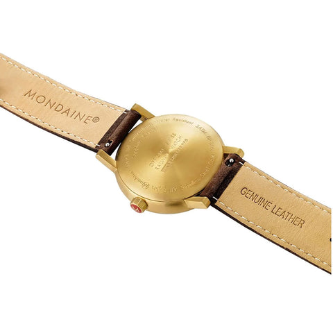 Mondaine Evo2 Armbåndsur 40mm Gull/Brun - Norway Designs