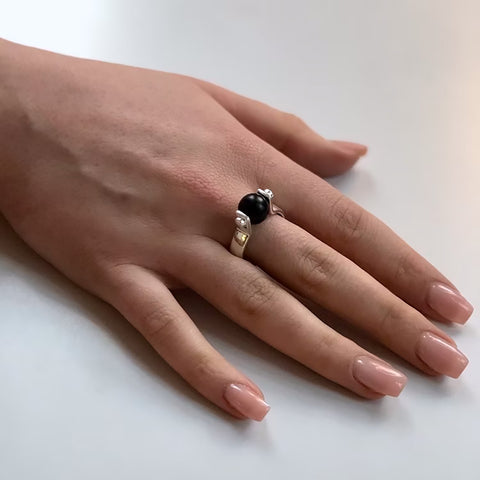 MoM of Sweden - Spin Ring Sølv/Onyx - Norway Designs