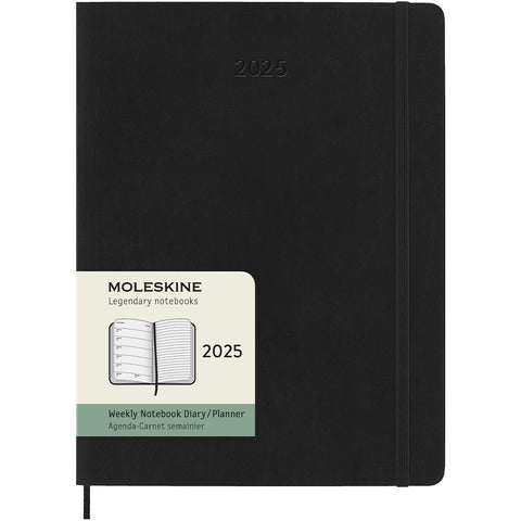 Planner 2025 12m Soft XL Uke/Notat - Svart