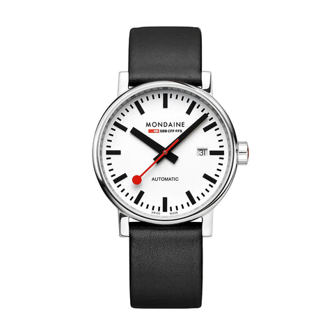 Mondaine - EVO2 Armbåndsur 40mm Automatic Hvit/Sort - Norway Designs