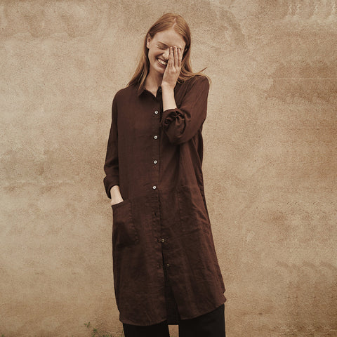 Nygårdsanna - Shirt Dress Chestnut - Norway Designs