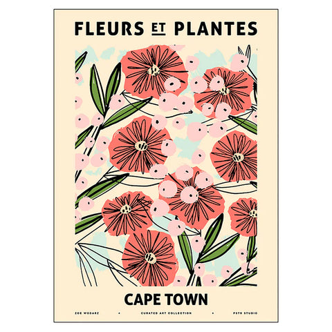 Plakat 50x70cm Fleurs et Plantes Cape town - Norway Designs