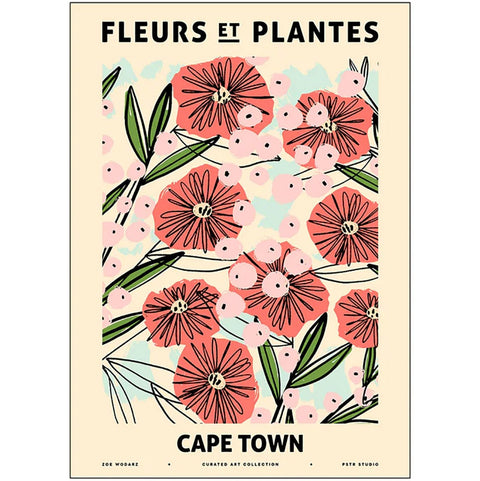 Plakat 50x70cm Fleurs et Plantes Cape town - Norway Designs