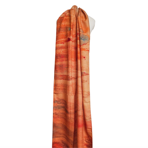 Sunset Coral Scarf Wool/Silk 65x180cm