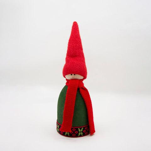 Spegels - Tomte Rød Halsduk Grønn/Rød 17cm - Norway Designs