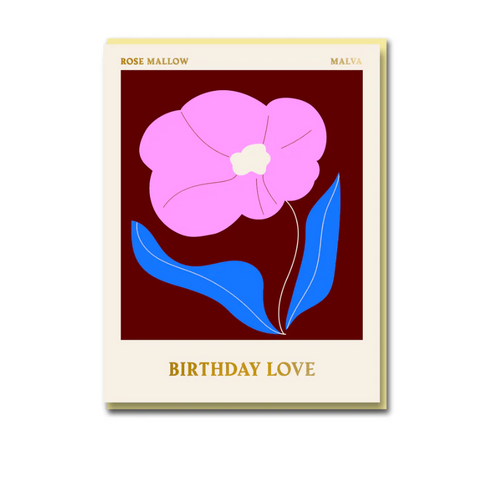 1973 Kort "Rose Mallow - Birthday Love" - Norway Designs